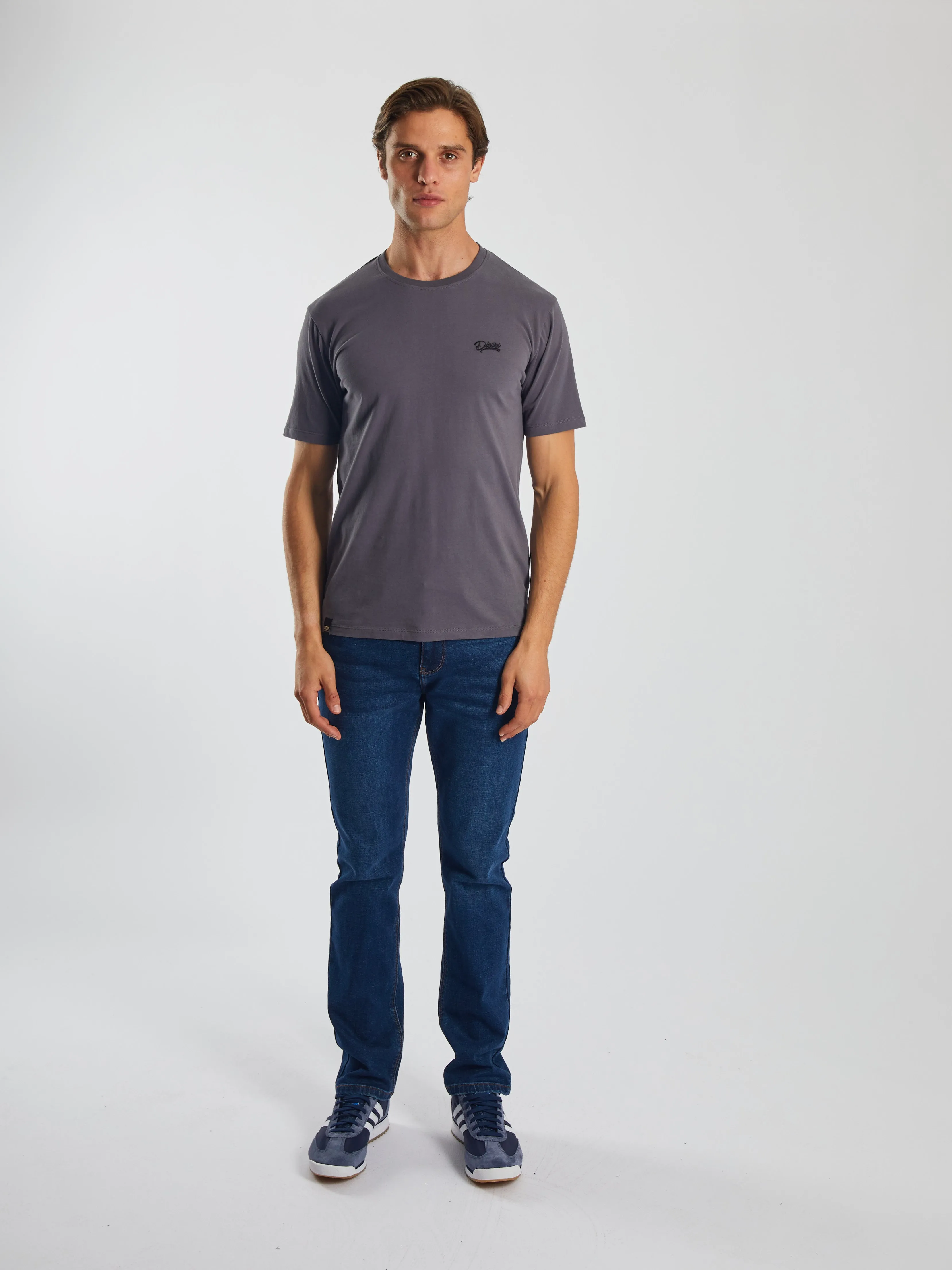 Basic Caden O Neck Tee Scorpion Grey