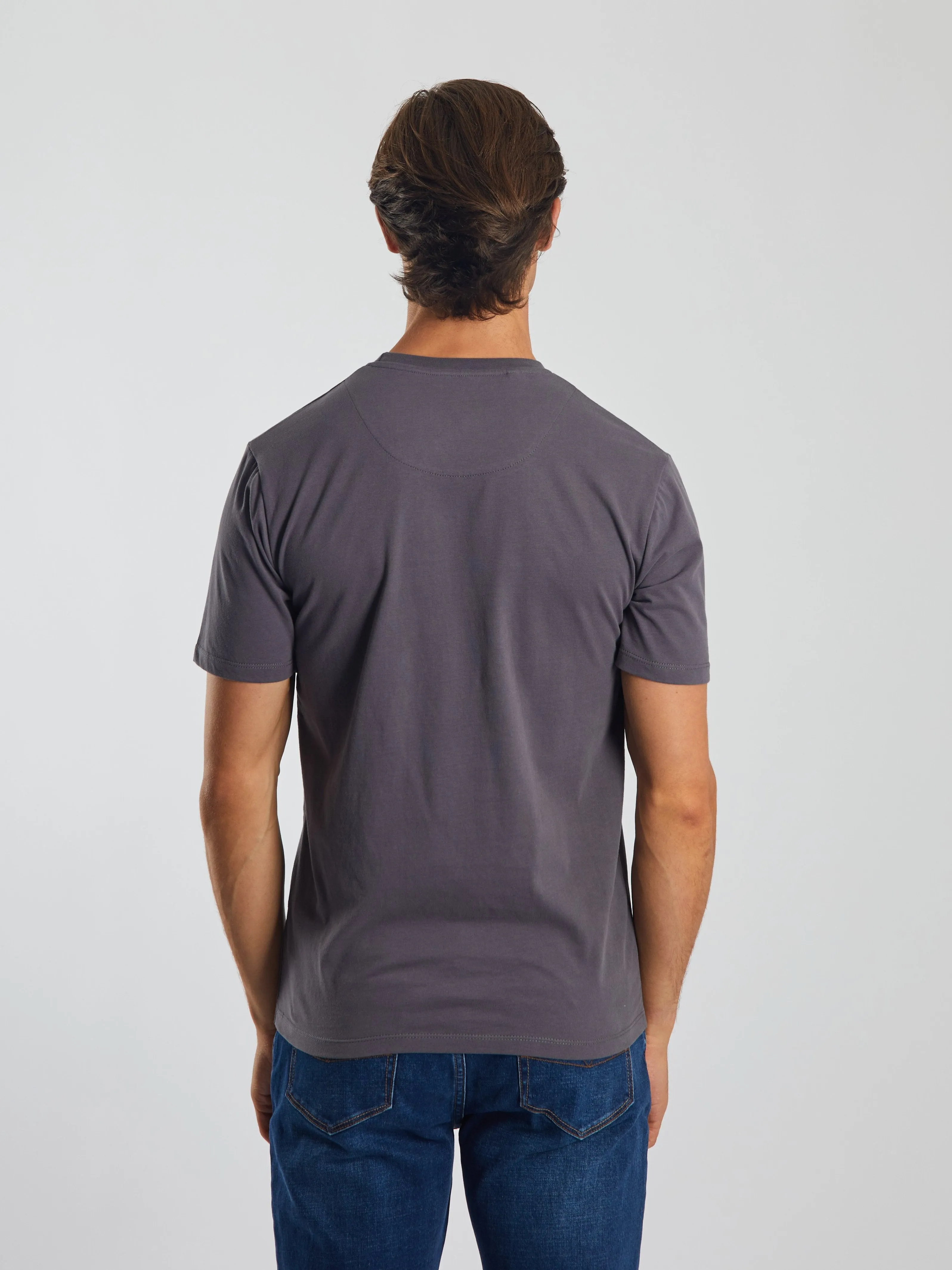 Basic Caden O Neck Tee Scorpion Grey