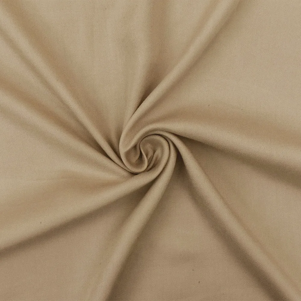 Beige Rayon Challis Solid Woven Fabric