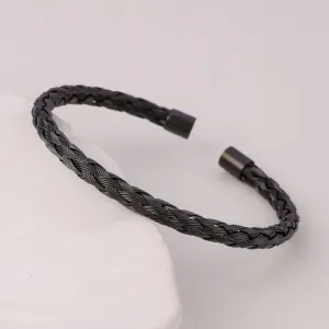 Black Fashion Charm Cuff Bracelet For Men