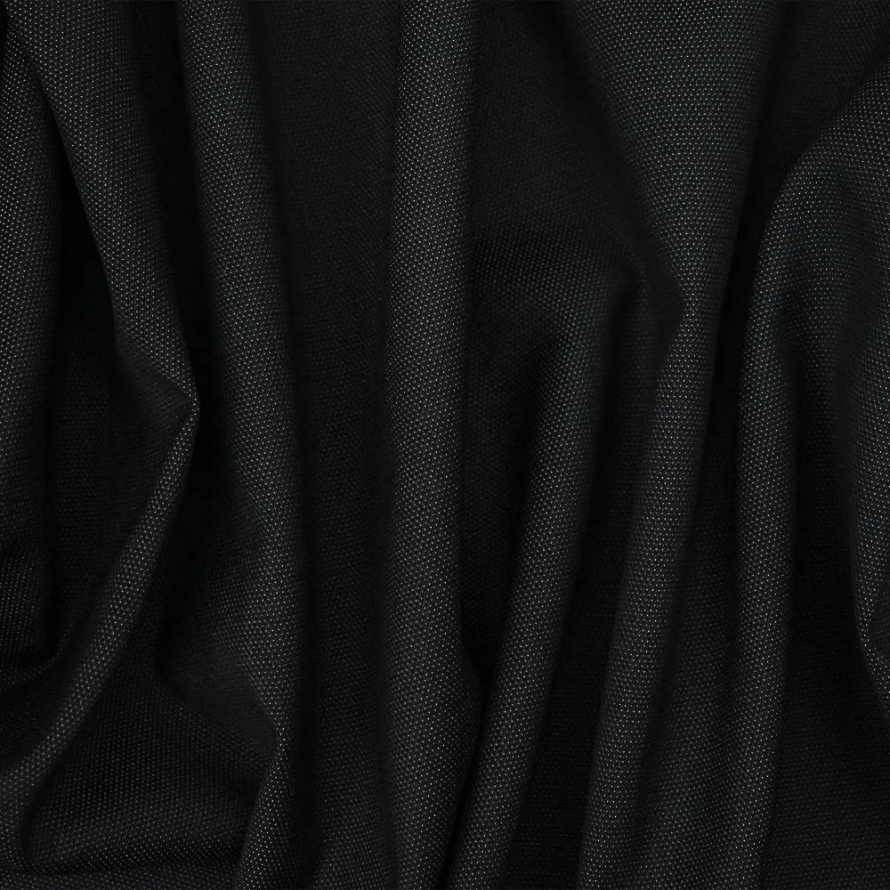 Black-Gray Poly-Wool Dobby Woven Suiting Fabric