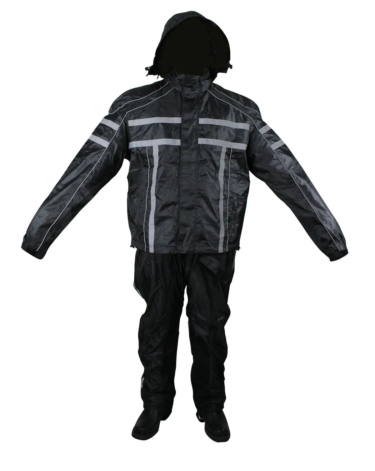 Black/Orange Textile Two-Piece Rain Suit By Dream Apparel®