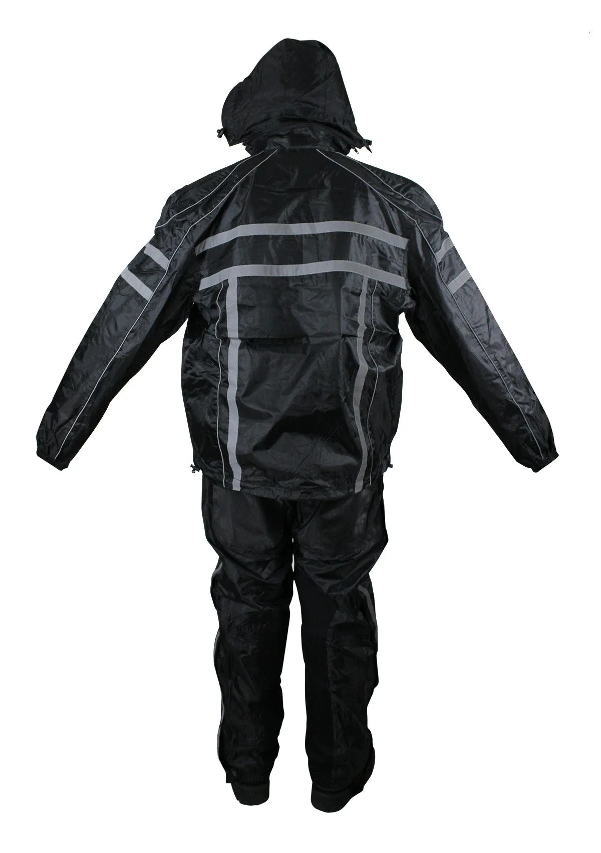 Black/Orange Textile Two-Piece Rain Suit By Dream Apparel®