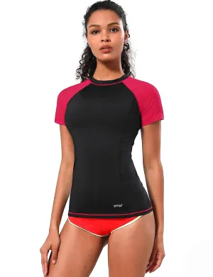 BUBBLELIME 84P/16S Short Sleeve Rashguard for Women Mix Color_Pilates