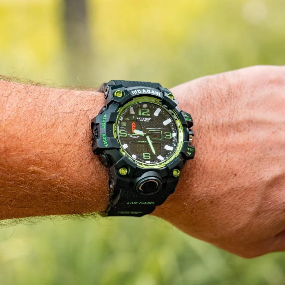 CAOS Sports and Adventure Watch (Black/Green)