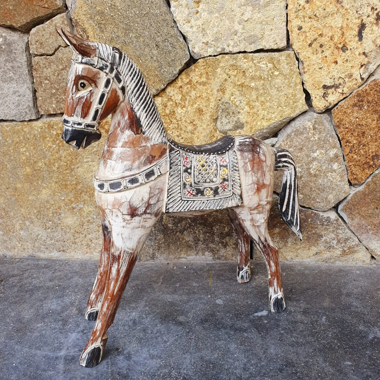 Carved Wooden Antique Horse