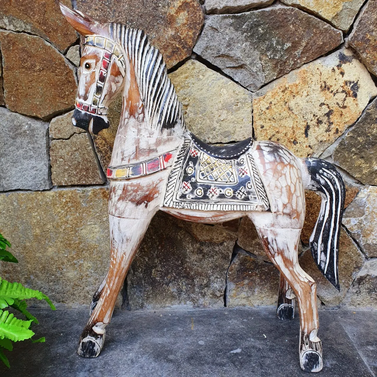 Carved Wooden Antique Horse