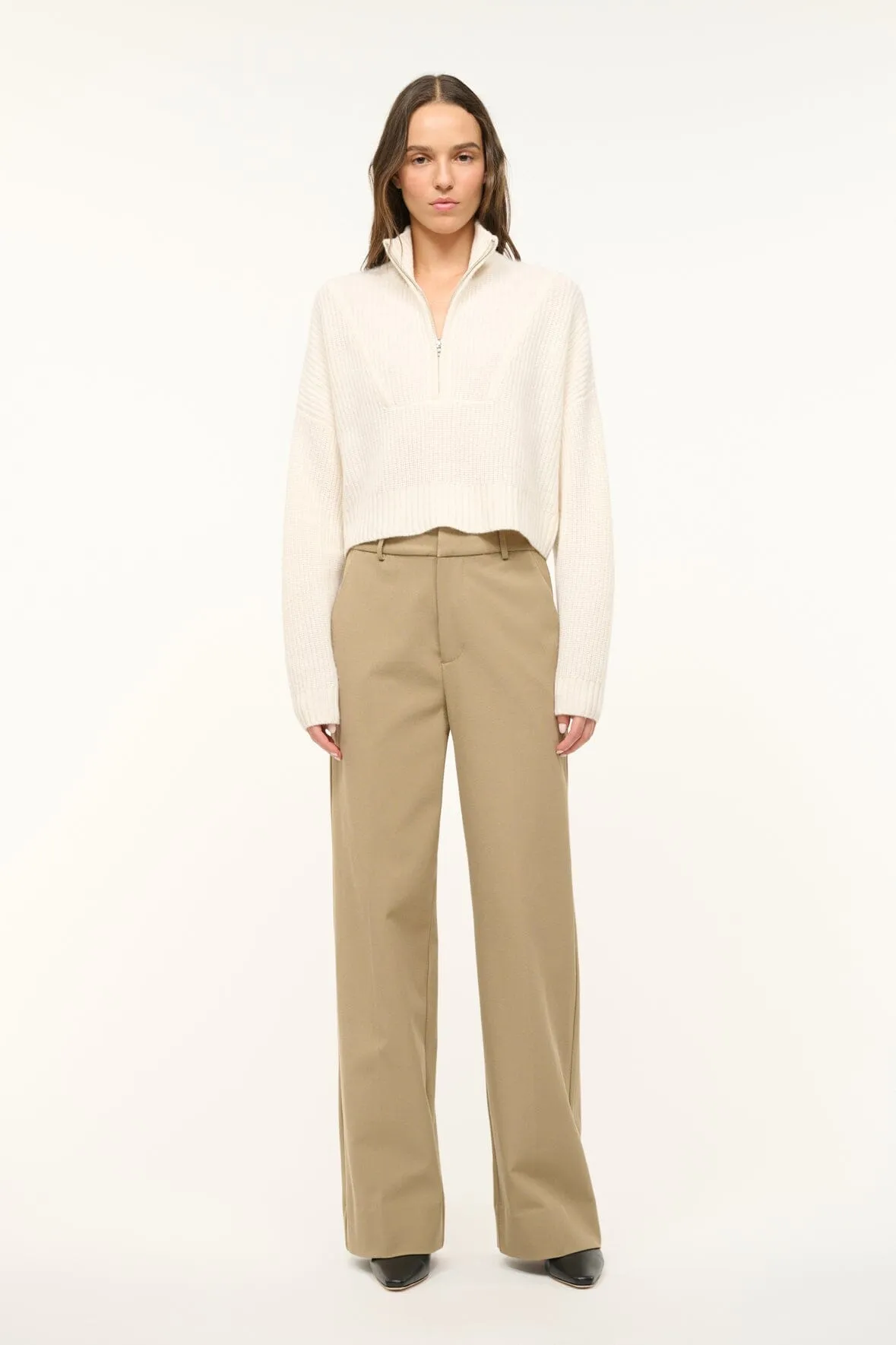 CASHMERE CROPPED HAMPTON SWEATER | IVORY