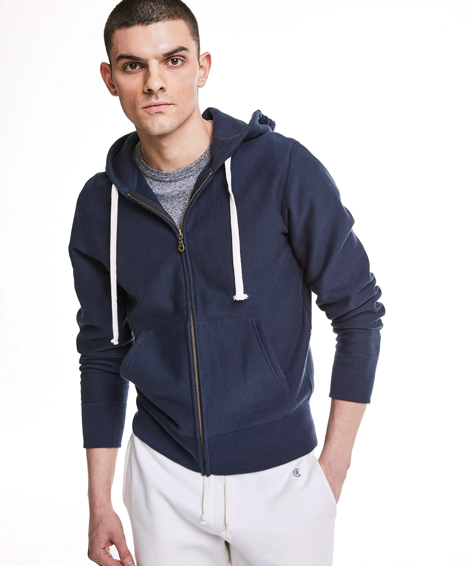 Champion Heavyweight Full Zip Hoodie in Navy