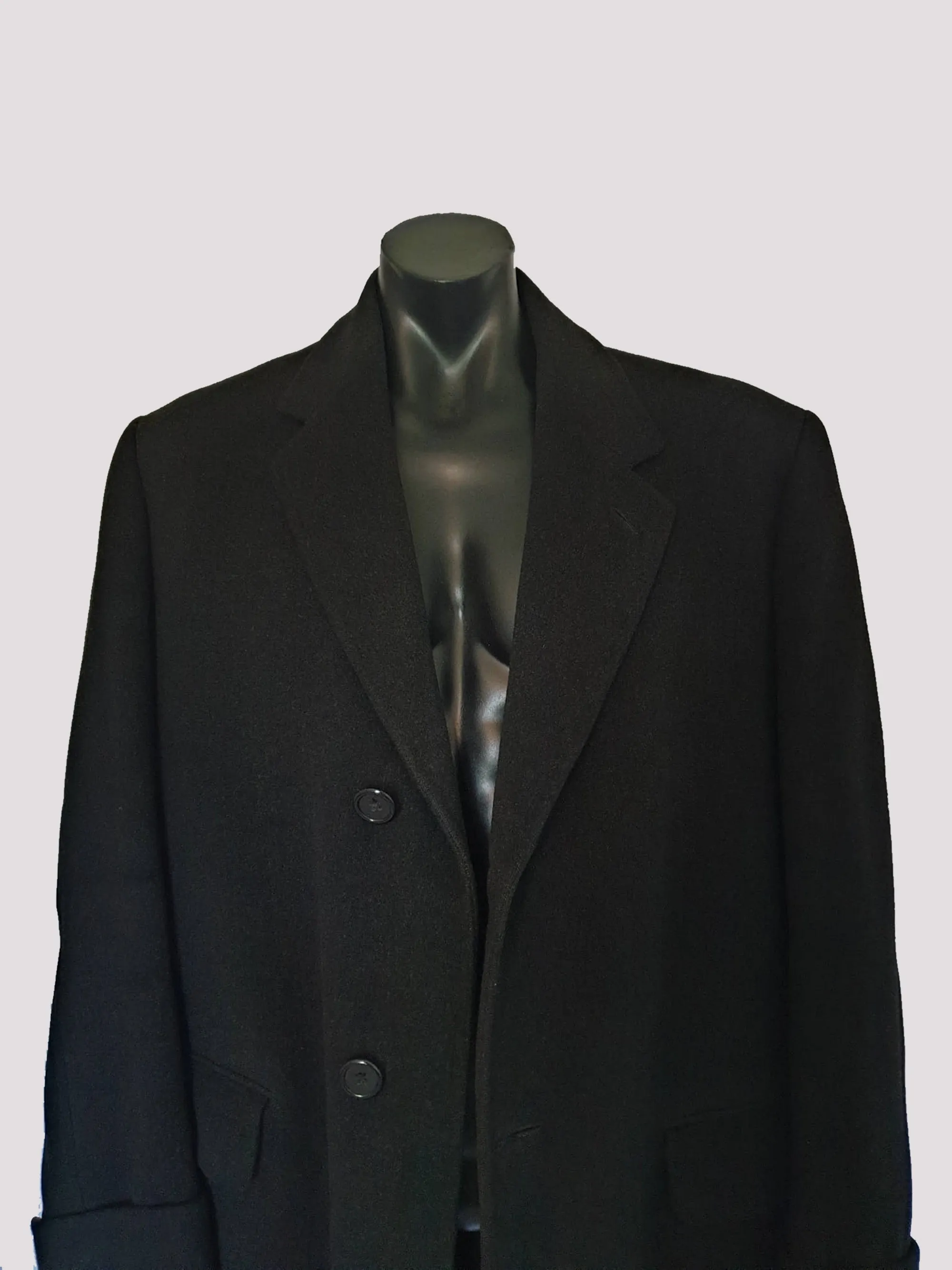 Charles Bud Tingwell Estate - Black Wool Overcoat by Aquascutum