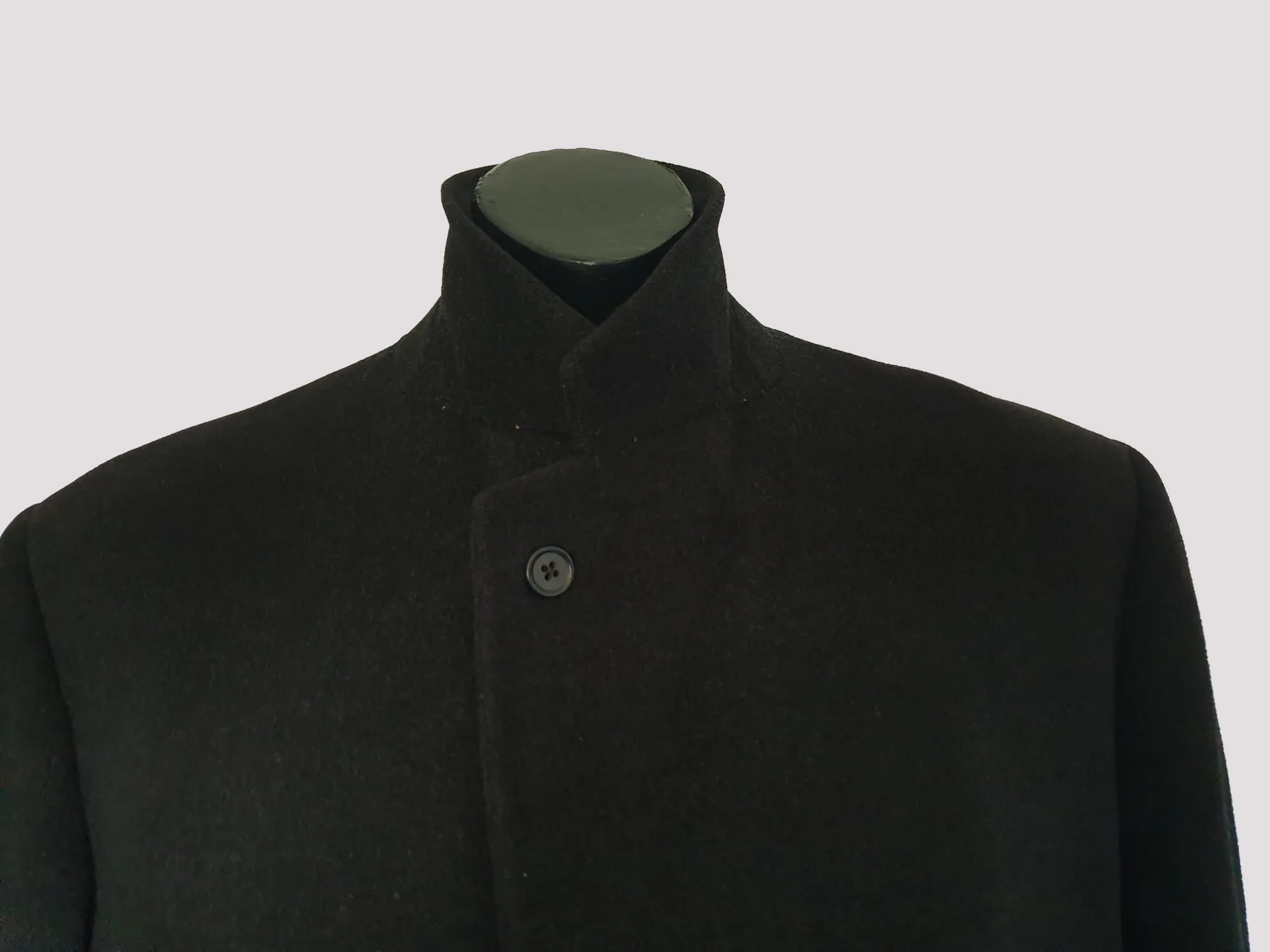 Charles Bud Tingwell Estate - Black Wool Overcoat by Aquascutum