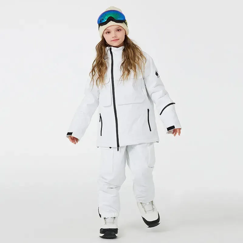 Children Outdoor Thick Ski & Snowboard Jackets Pants Set