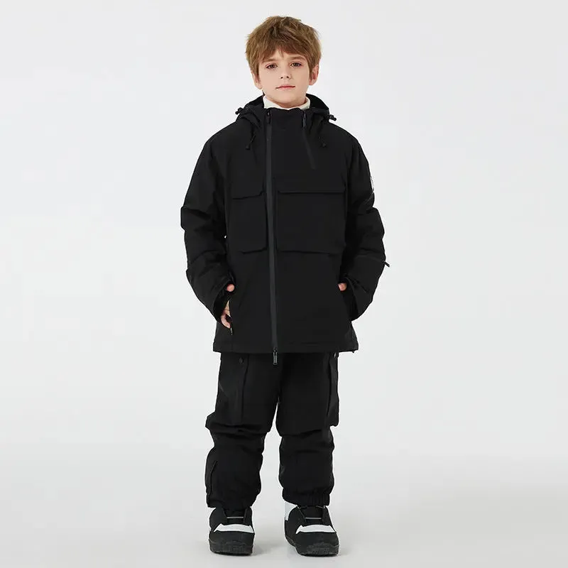 Children Outdoor Thick Ski & Snowboard Jackets Pants Set