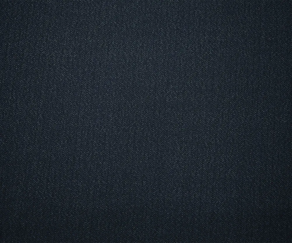 Deep Blue-Gray Poly-Wool Herringbone Stretch Suiting Woven Fabric