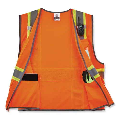 Glowear 8246z-s Single Size Class 2 Two-tone Mesh Vest, Polyester, 3x-large, Orange, Ships In 1-3 Business Days