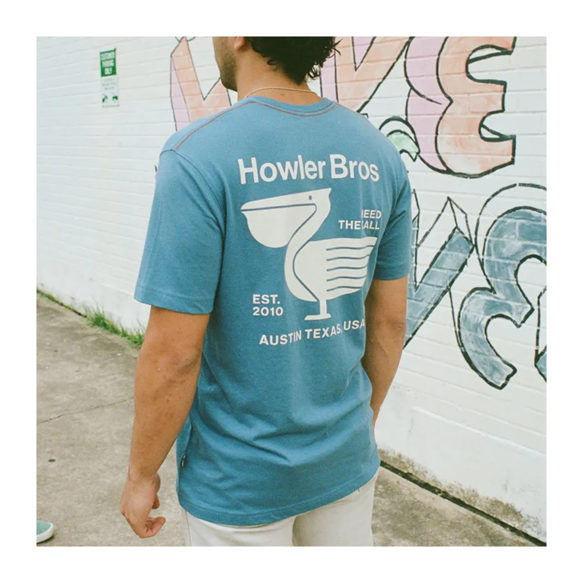 Howler Bros Blended Pocket T-Shirt Pelican Postage : Blue Horizon