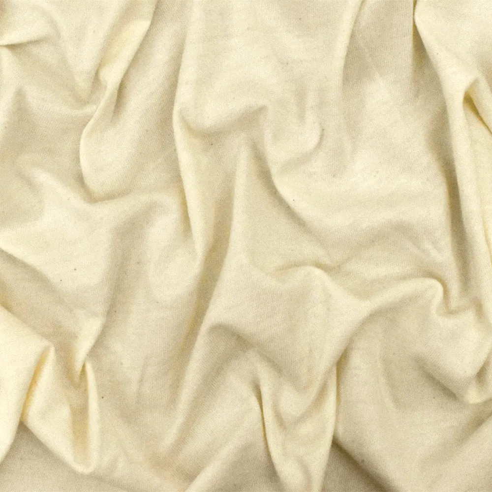 Ice Cream Ivory Slubbed Cotton Jersey Knit Fabric