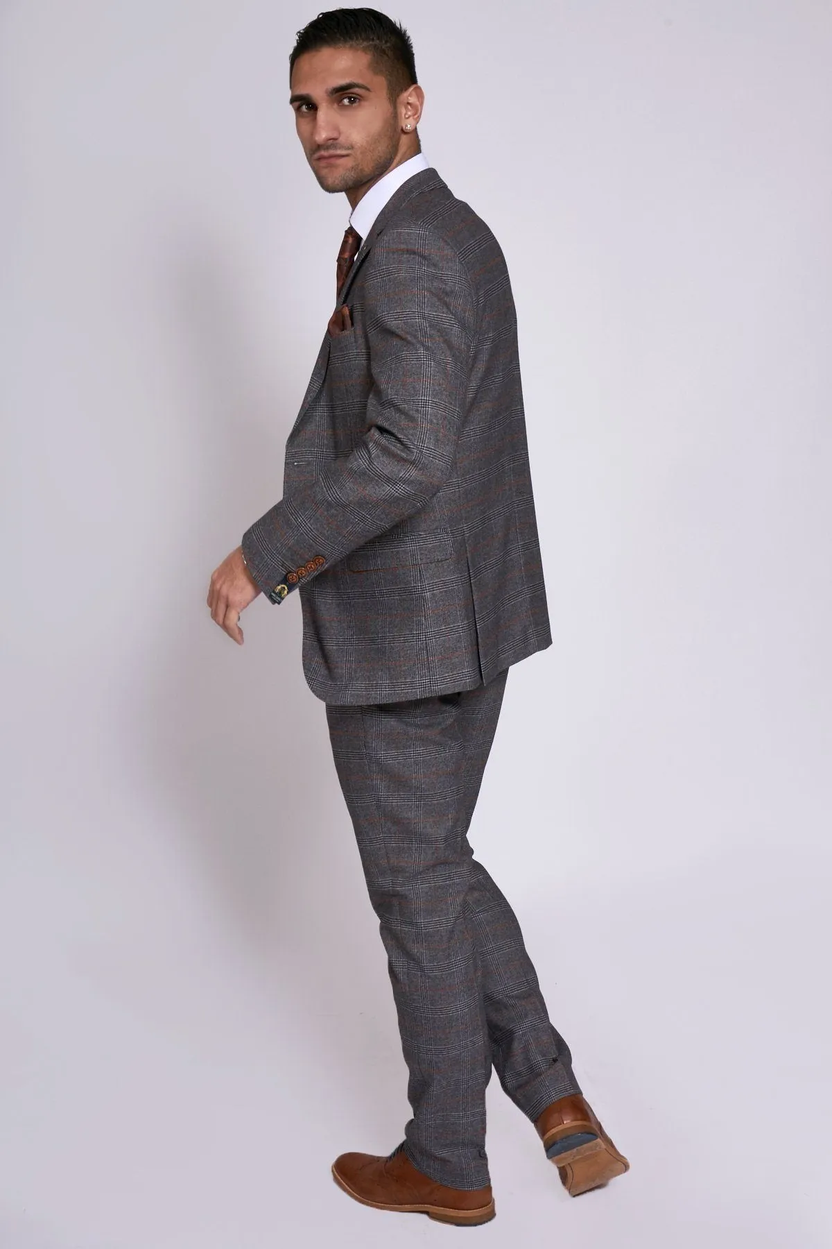 Jenson Grey Check Wedding Suit | Wedding Suit | Office Wear