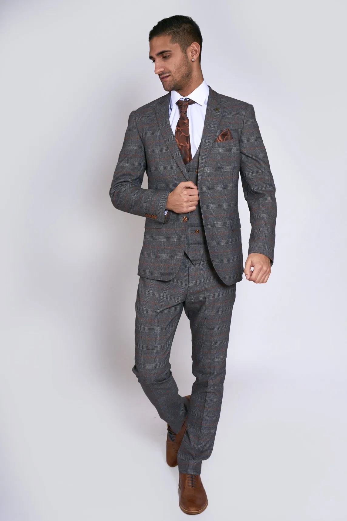 Jenson Grey Check Wedding Suit | Wedding Suit | Office Wear