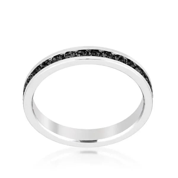 Jet Black Stackable Eternity Ring