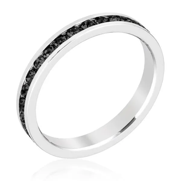 Jet Black Stackable Eternity Ring