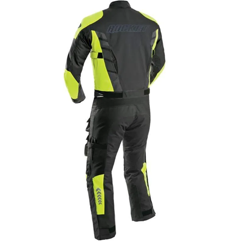 Joe Rocket 'Survivor' Mens Black/Hi-Visibility Yellow Textile Riding Suit