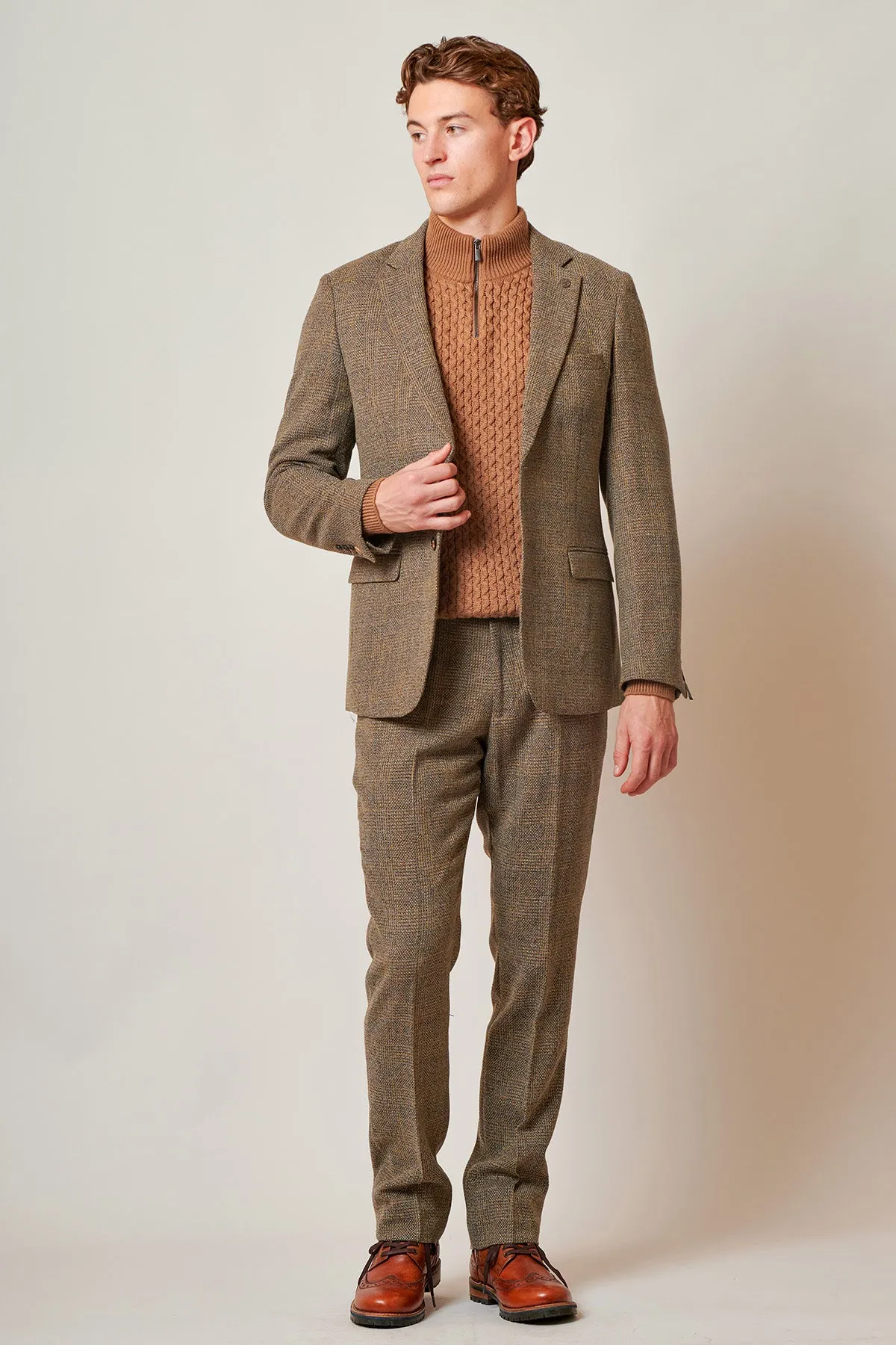 KRIS - Tan Tweed Two Piece Suit