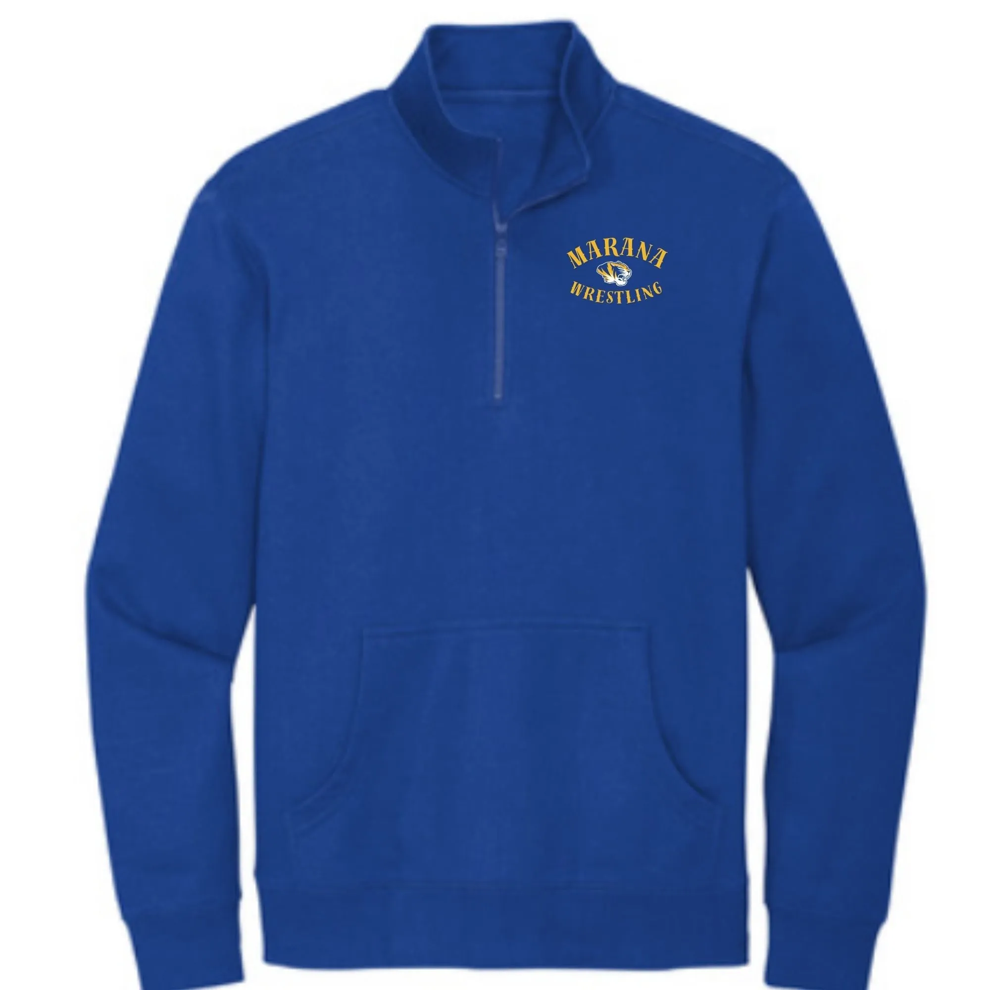 Marana Tigers Wrestling Embroidered 1/4 Zip Fleece in Black, Grey, Or Royal