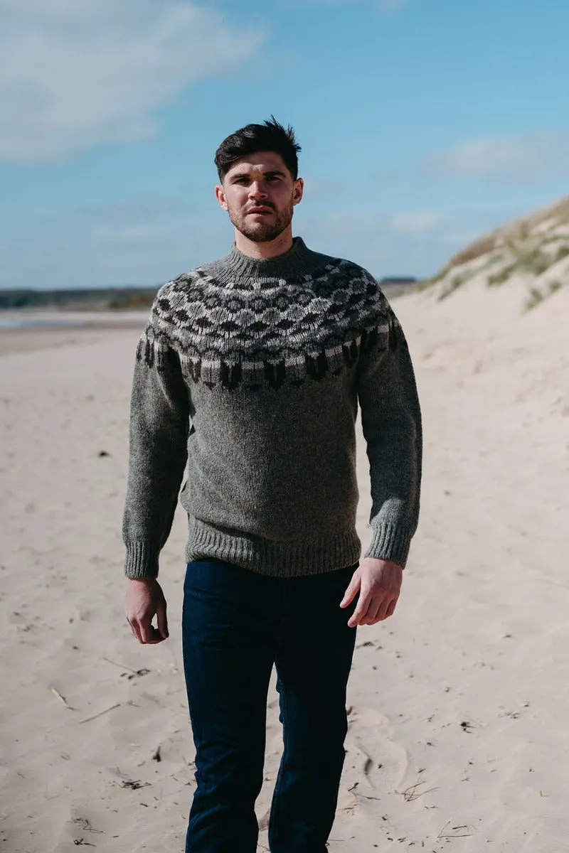 Mens Fair isle Brodgar Yoke Jumper - Oyster