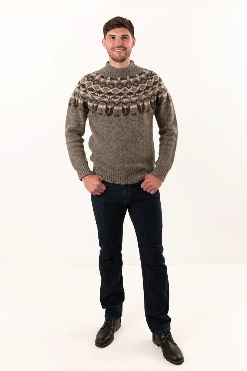 Mens Fair isle Brodgar Yoke Jumper - Oyster