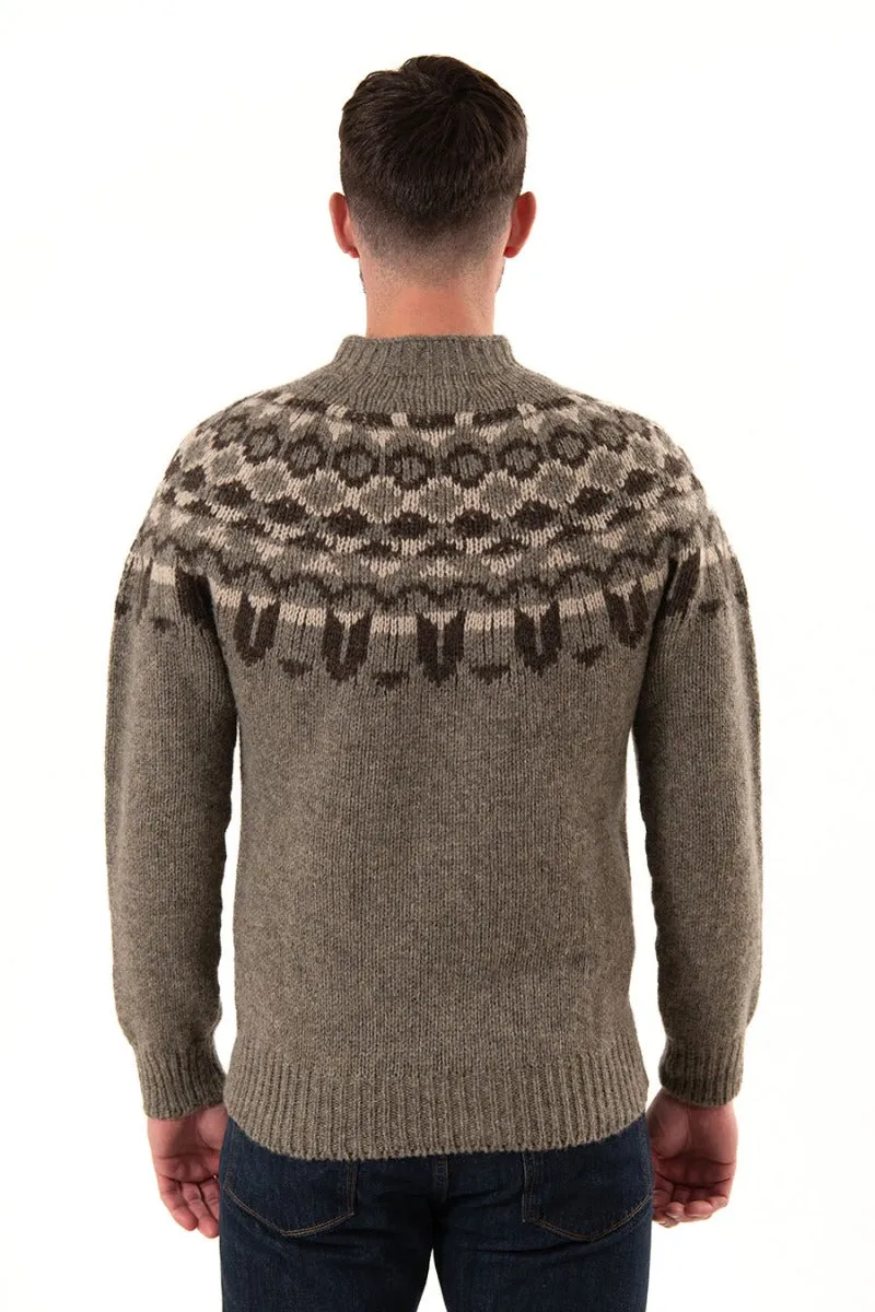 Mens Fair isle Brodgar Yoke Jumper - Oyster