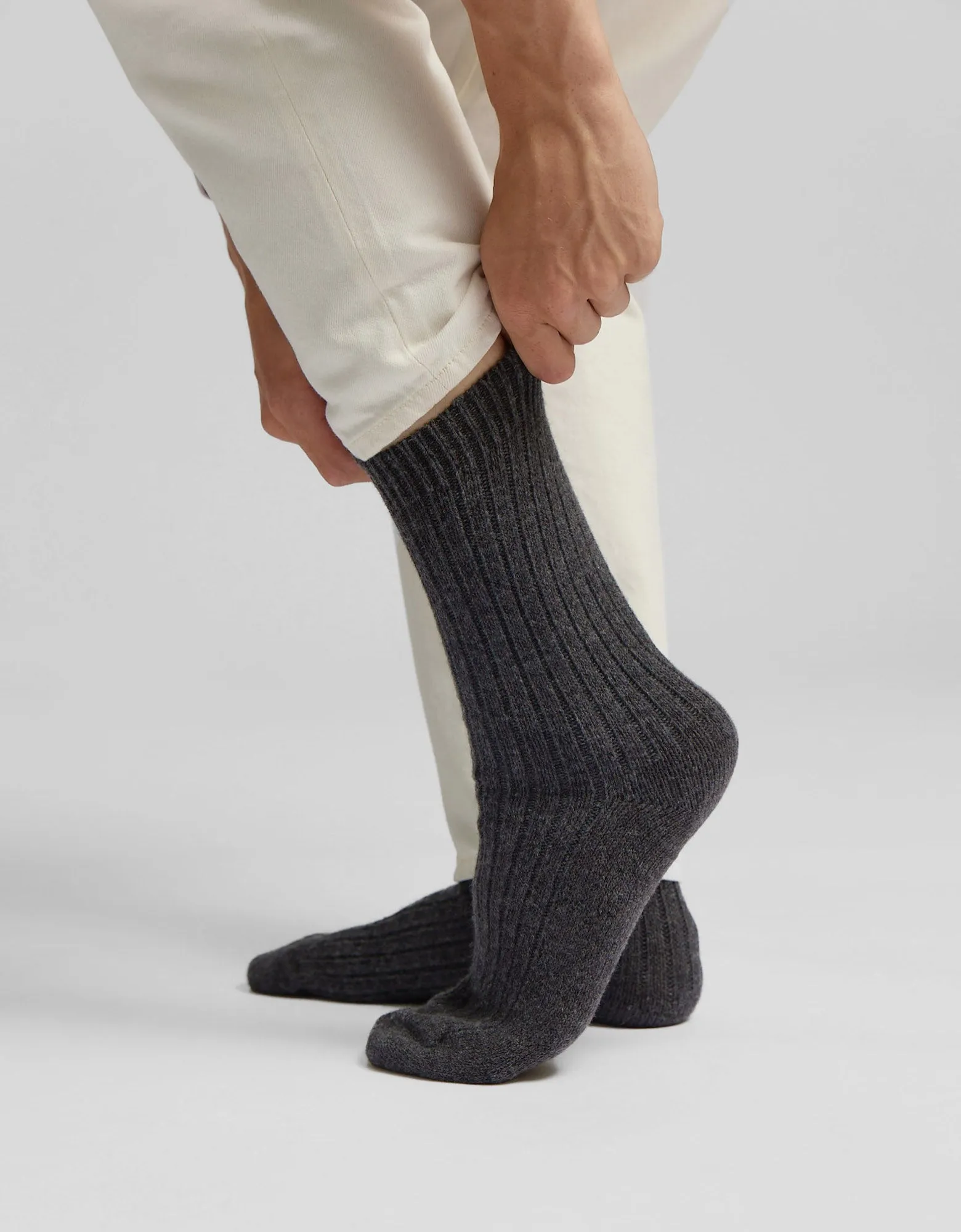 Merino Wool Blend Sock - Stone Blue