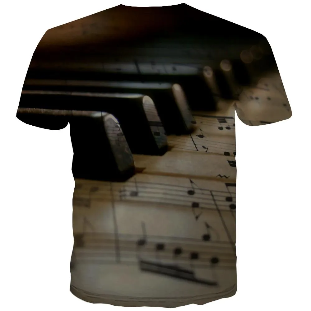 Music T-shirt Men Instrument T-shirts Graphic Retro T shirts Funny Electronic Tshirts Cool