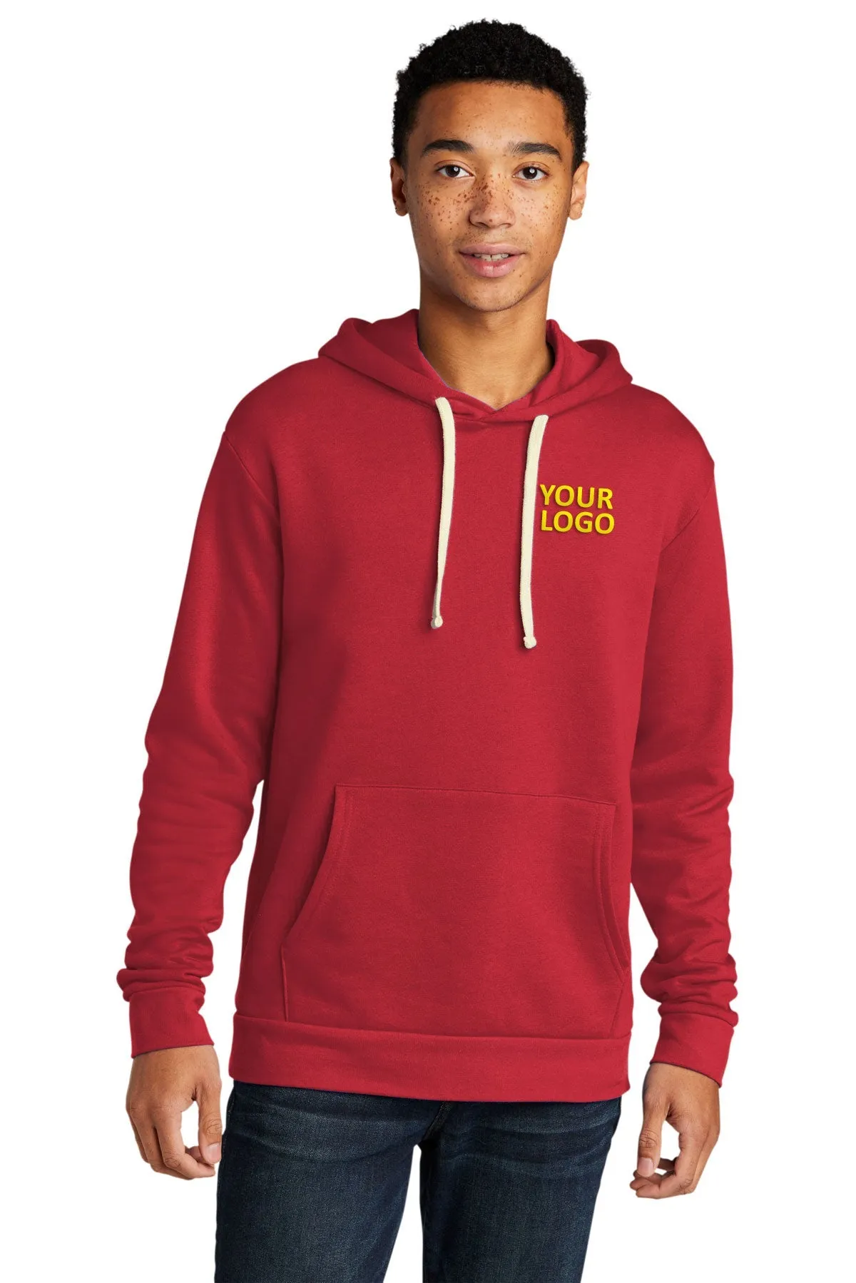 Next Level Unisex Beach Fleece Customized Hoodies, Red