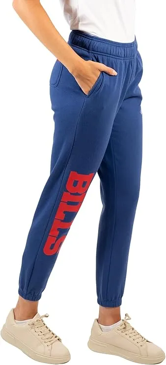 NFL Official Women's Super Soft Fleece Jogger Sweatpants|Buffalo Bills