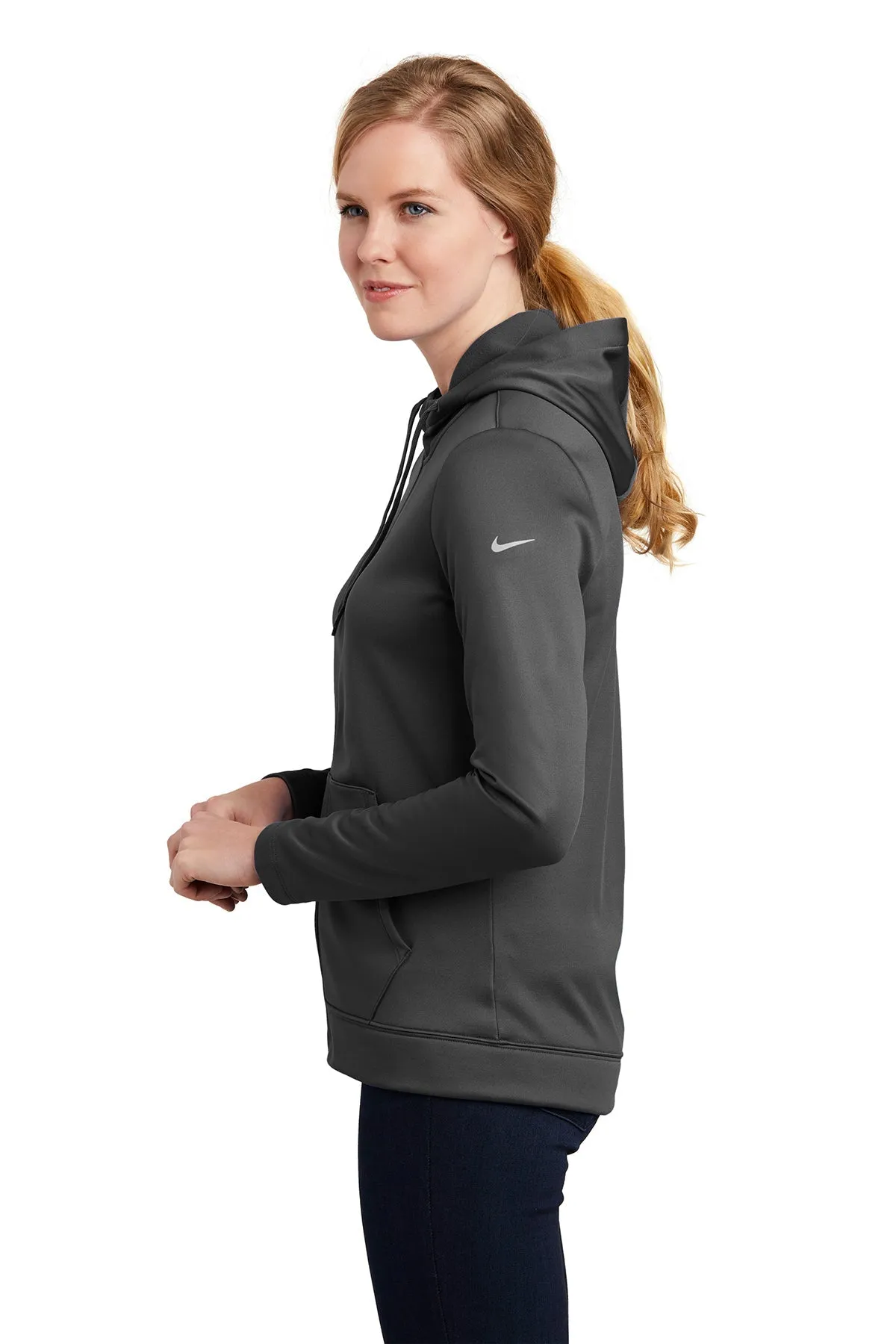 Nike Ladies ThermaFIT Customized Zip Hoodies, Anthracite