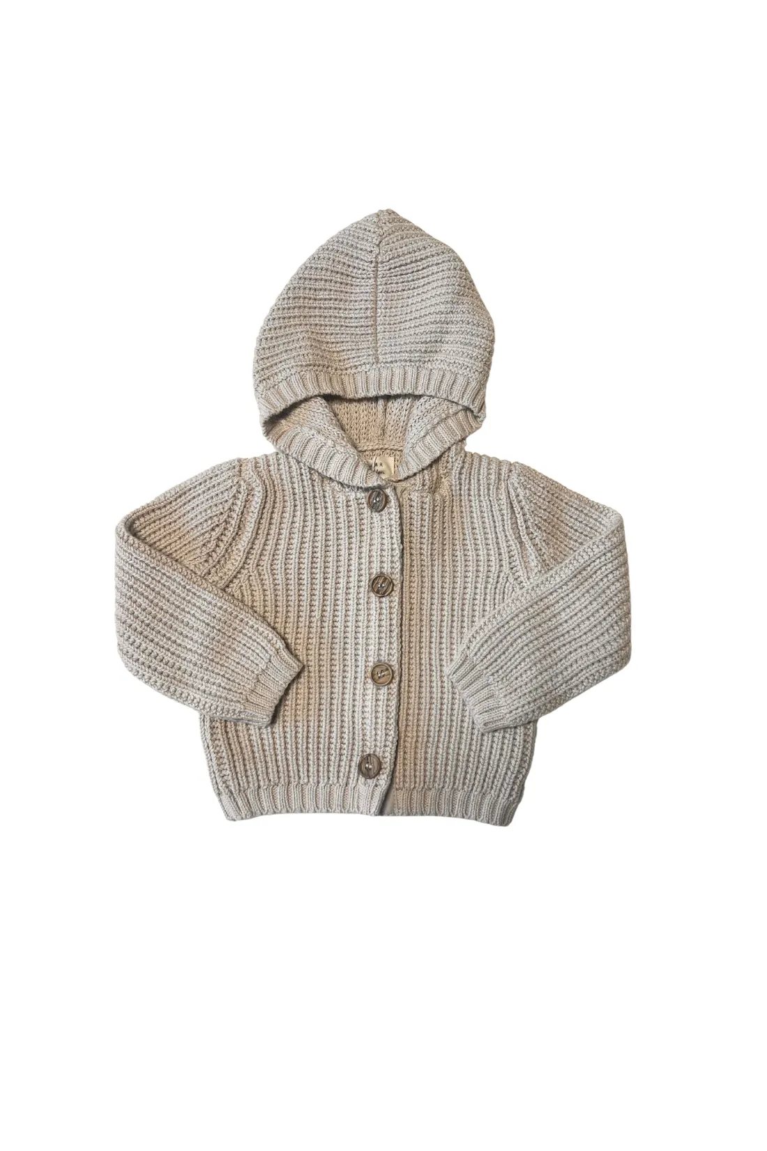 Pima Cotton Knit Waffle Hoody in Oatmeal