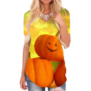 Pumpkin T-shirt women Halloween Shirt Print Funny T-shirts 3d Harajuku Funny T shirts