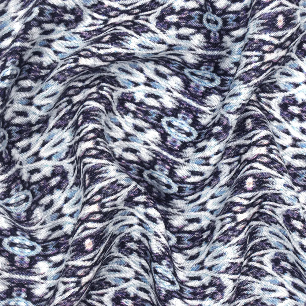 Purple-Sky-Multi Abstract Kaleidoscope Printed Cotton Gauze Fabric