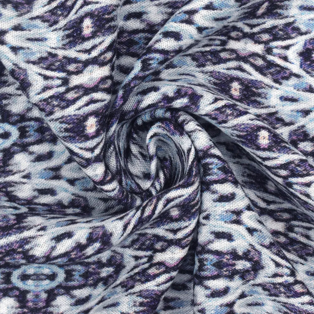 Purple-Sky-Multi Abstract Kaleidoscope Printed Cotton Gauze Fabric