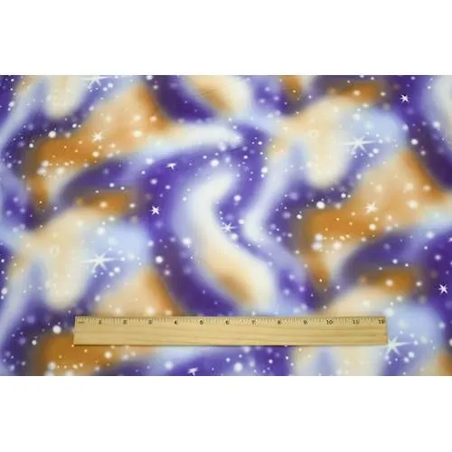 Purple/Blue/Brown Galaxy Digital Printed DTY Brushed Knit Fabric