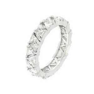 Rhodium Plated Trillion Eternity Band