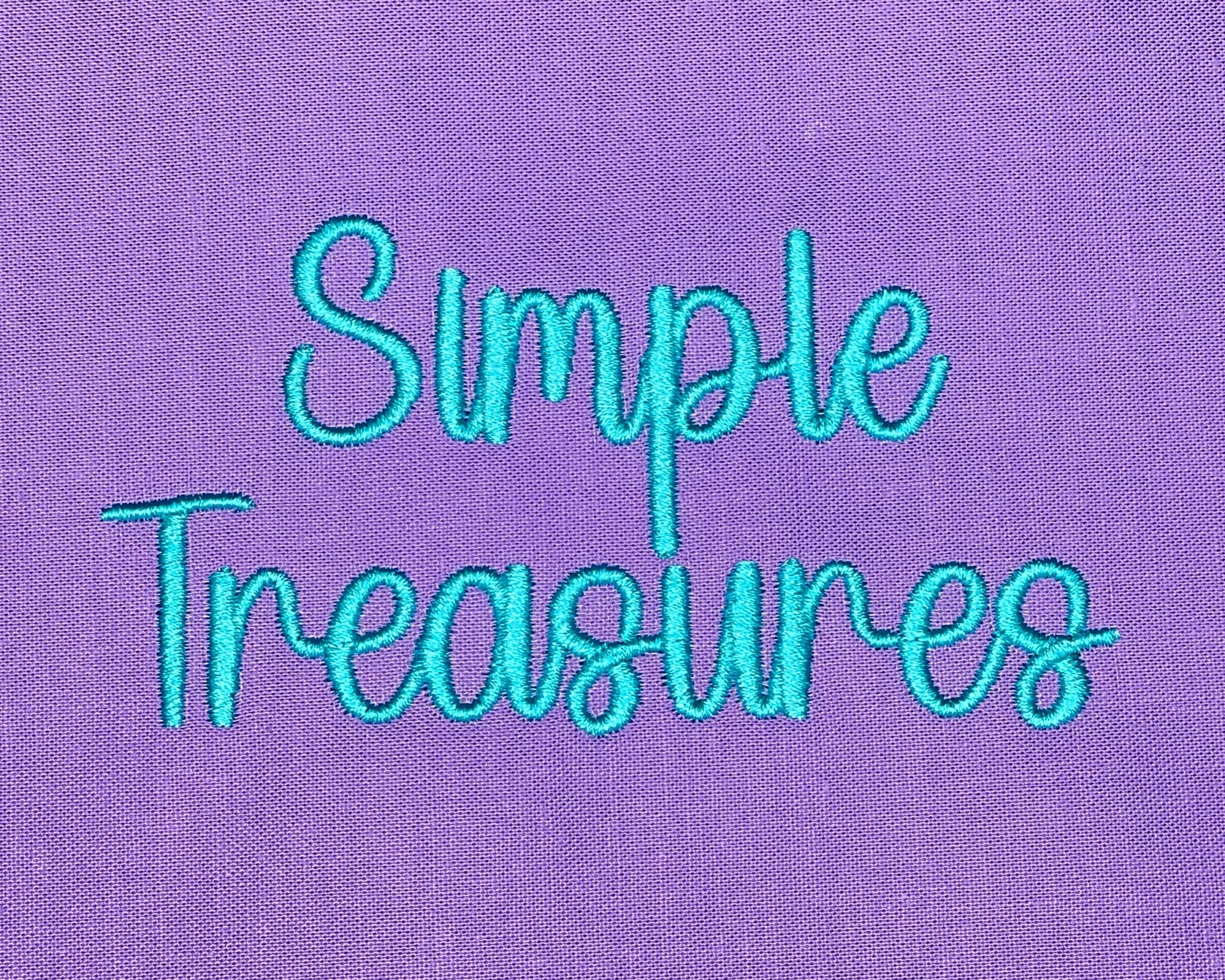 Simple Treasures Script Digital Embroidery Font