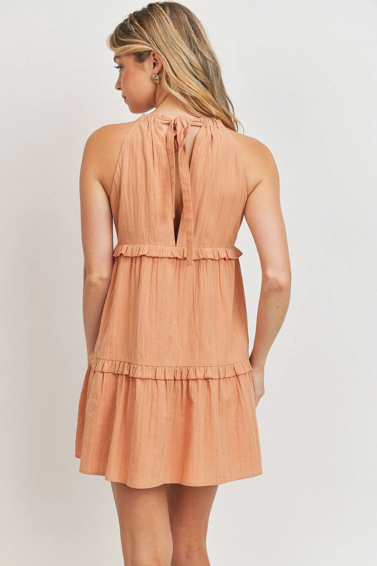 Textured Woven Tiered Sl Dress