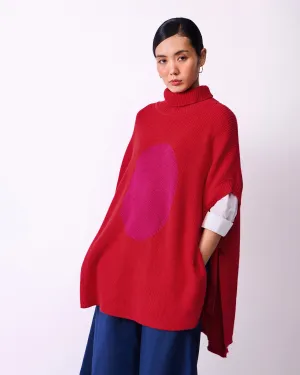 Turtle Neck Top - Bright Red