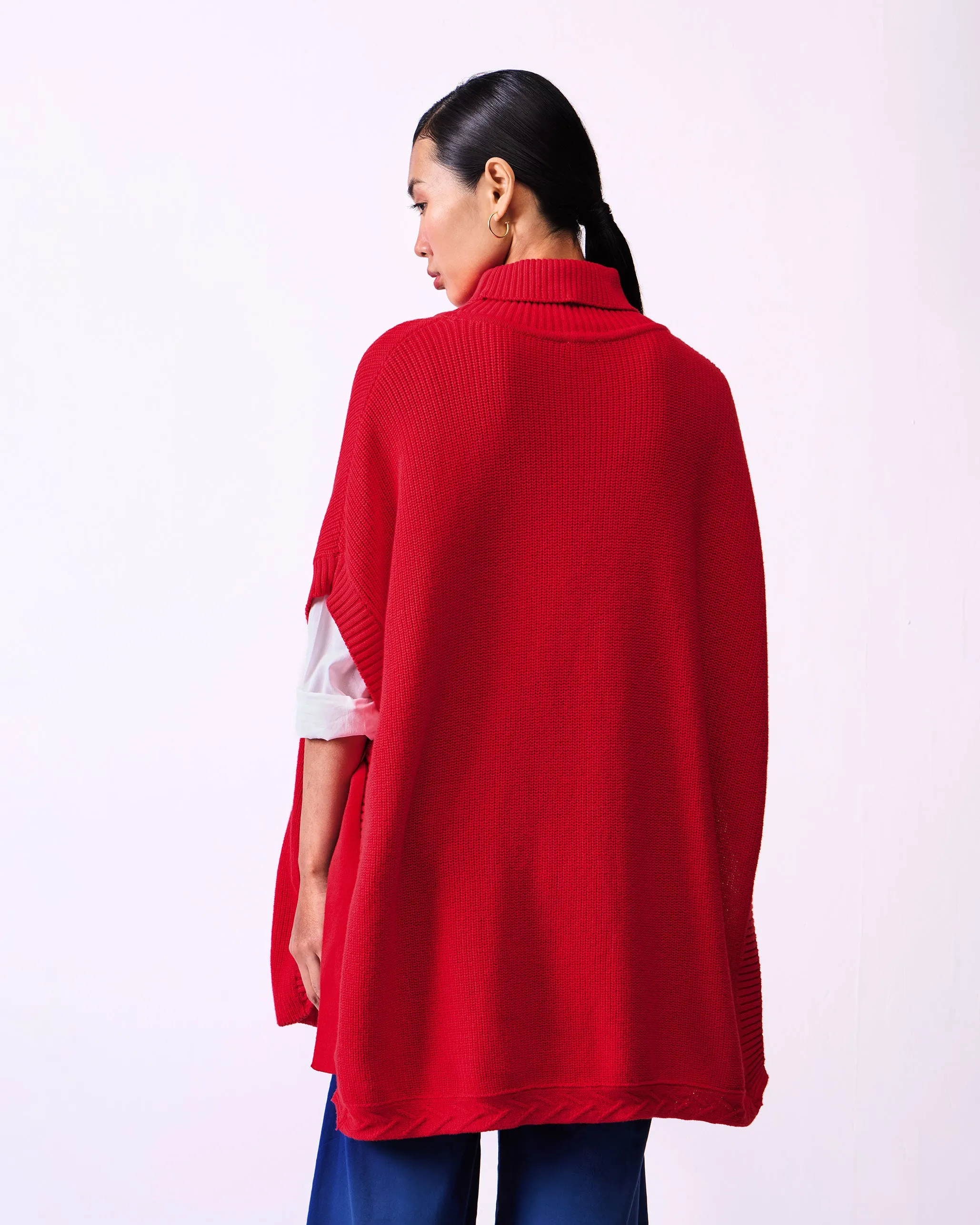 Turtle Neck Top - Bright Red