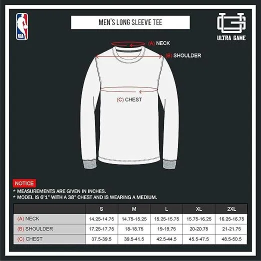 Ultra Game NBA Official Men’s Super Soft Supreme Long Sleeve T-Shirt - Unisex, Charlotte Hornets, Heather Gray|Charlotte Hornets