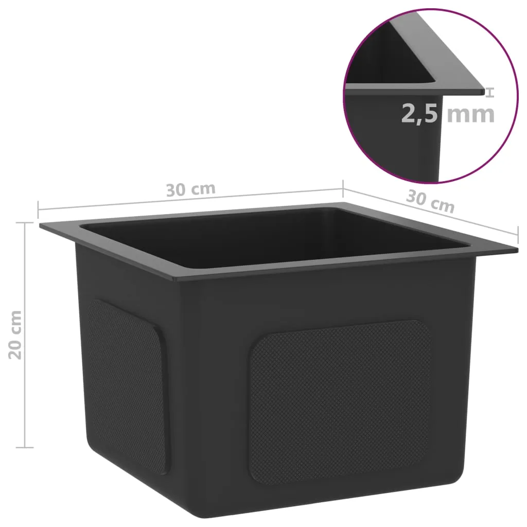 vidaXL Handmade Kitchen Sink Black Stainless Steel - Stylish and Functional Sink for Your Kitchen