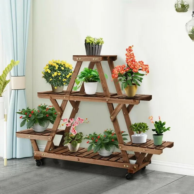 Wooden Plant Stand Multi-Functional Storage Rack and Put it Anywhere in Your Home Natural Plant Shelf